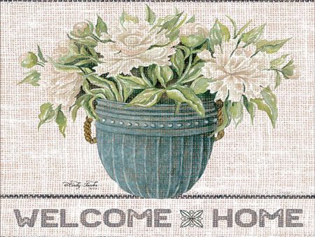 CIN1114 - Galvanized Peonies Welcome Home Online Hot Sale