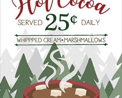 SB592 - Hot Cocoa Served Daily - 12x16 Discount