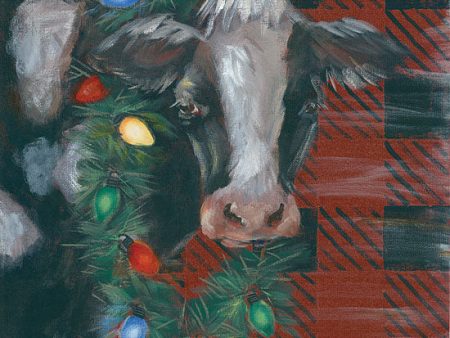 BR453 - Festive Cow - 12x12 Cheap